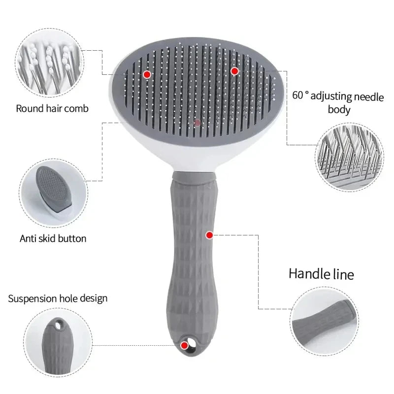 Self-Cleaning Pet Hair Remover Brush for Dogs & Cats image 5