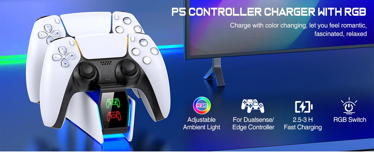 PS5 Dual Controller Charging Station with LED image 7