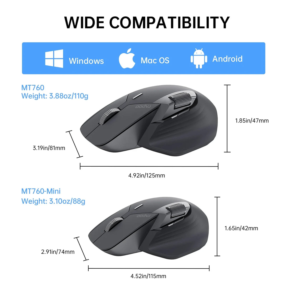 Rapoo MT760 Wireless Rechargeable Mouse image 6