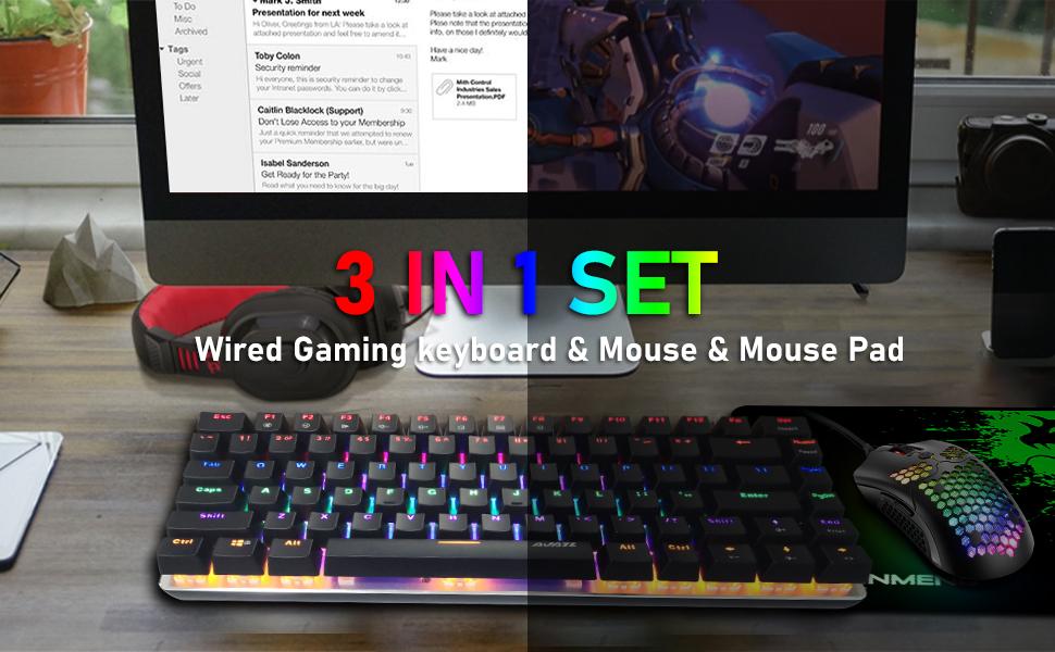 MANBASNAKE AK33 Keyboard and M5 Mouse RGB Combo image 7